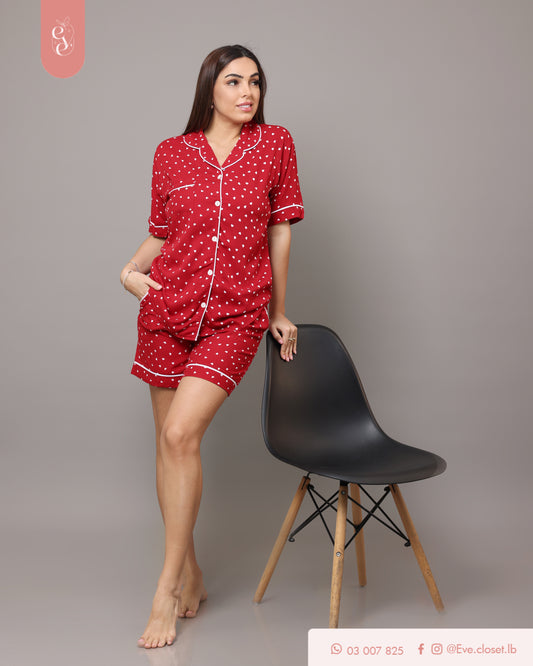 Red heart pajama