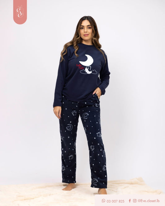 Hello Night Polyester Pajama