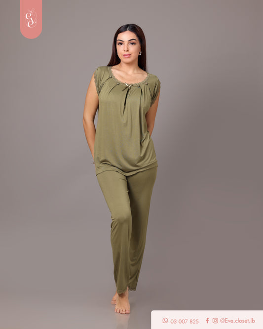 Green short sleeve pajama