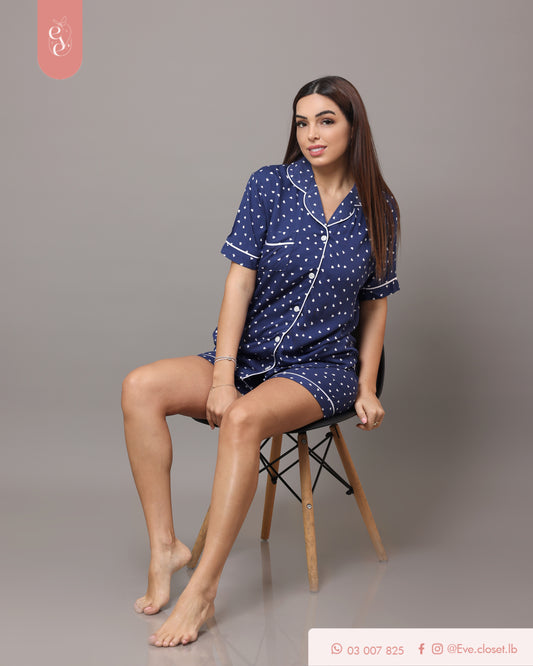 Navy heart pajama