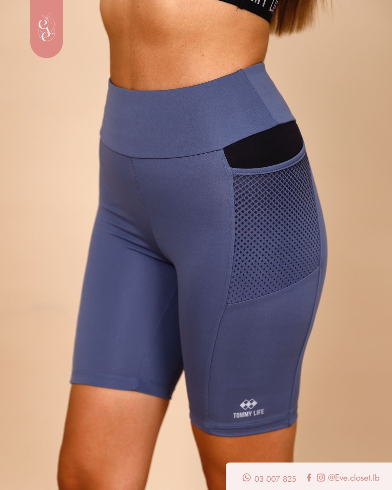 Dark Blue Polyester Short