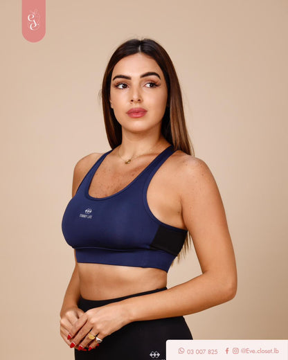 Dark Blue Polyester Bra