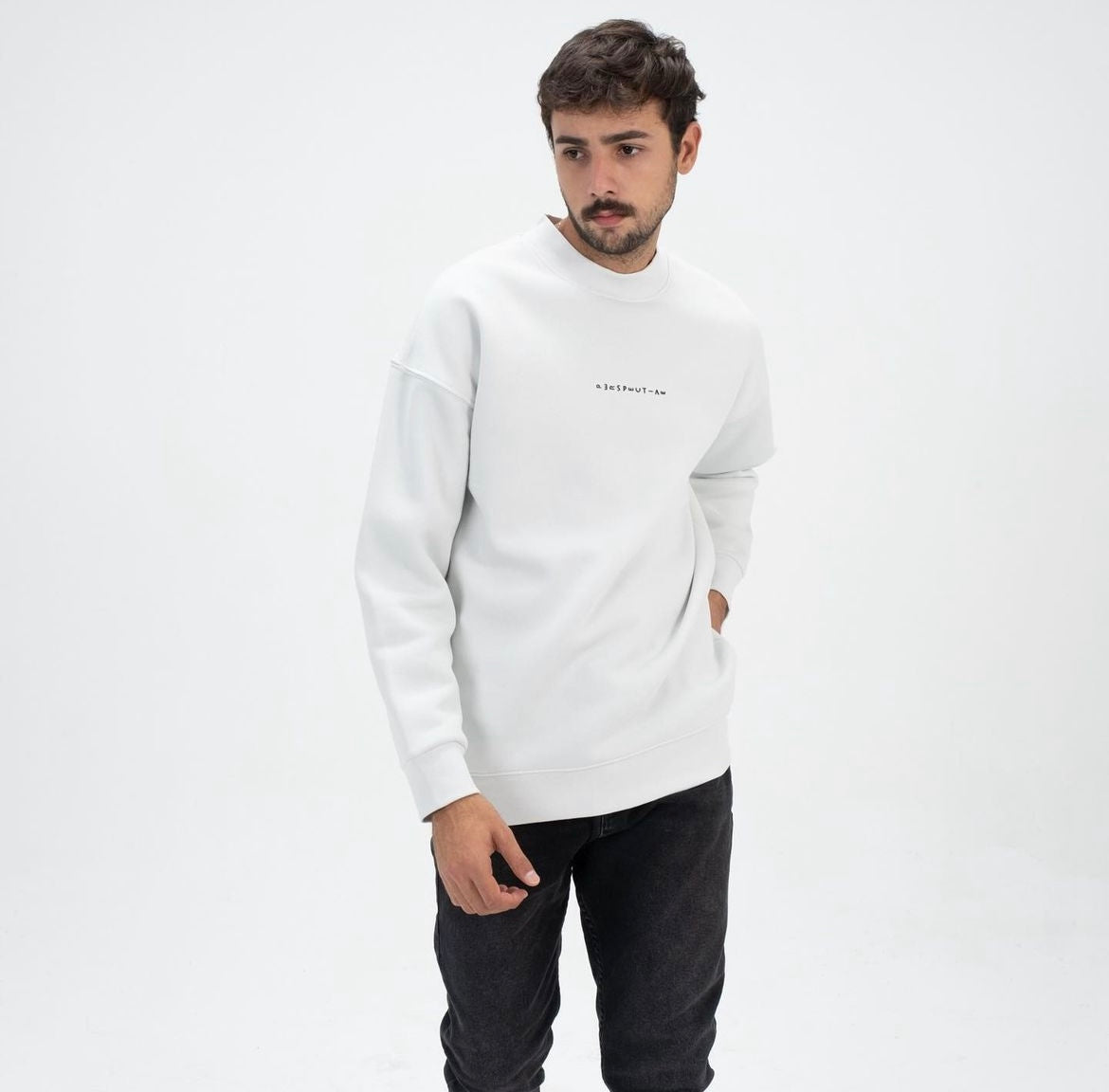 Perspective White Sweatshirt