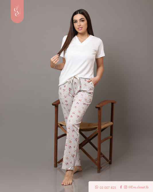 White short sleeve pajama