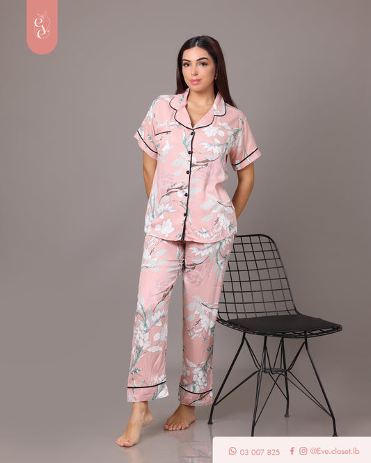 Pink short sleeve pajama