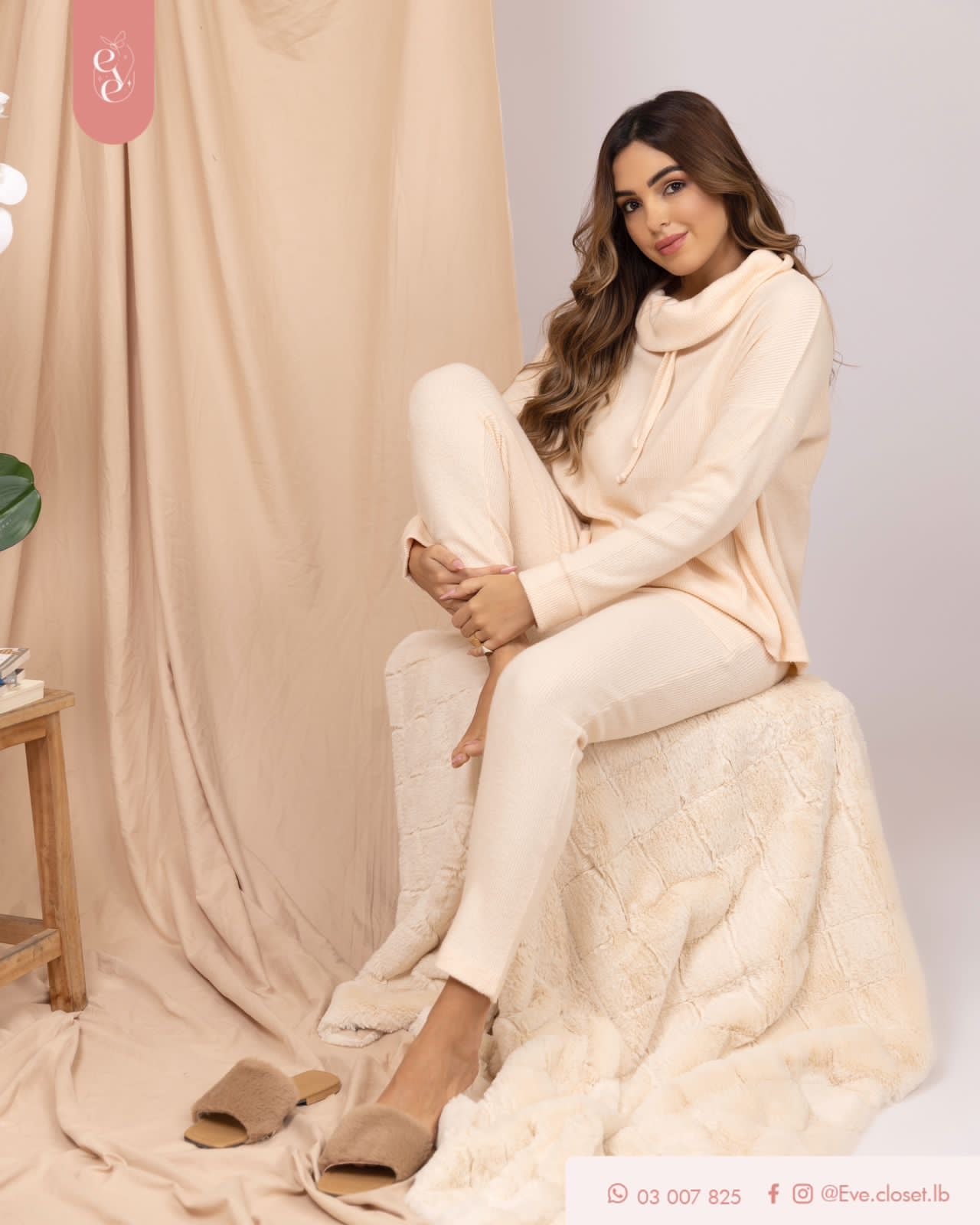 Beige Polyviscose Pajama hi