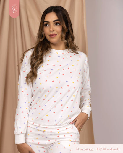 Hearts Polyester Pajama