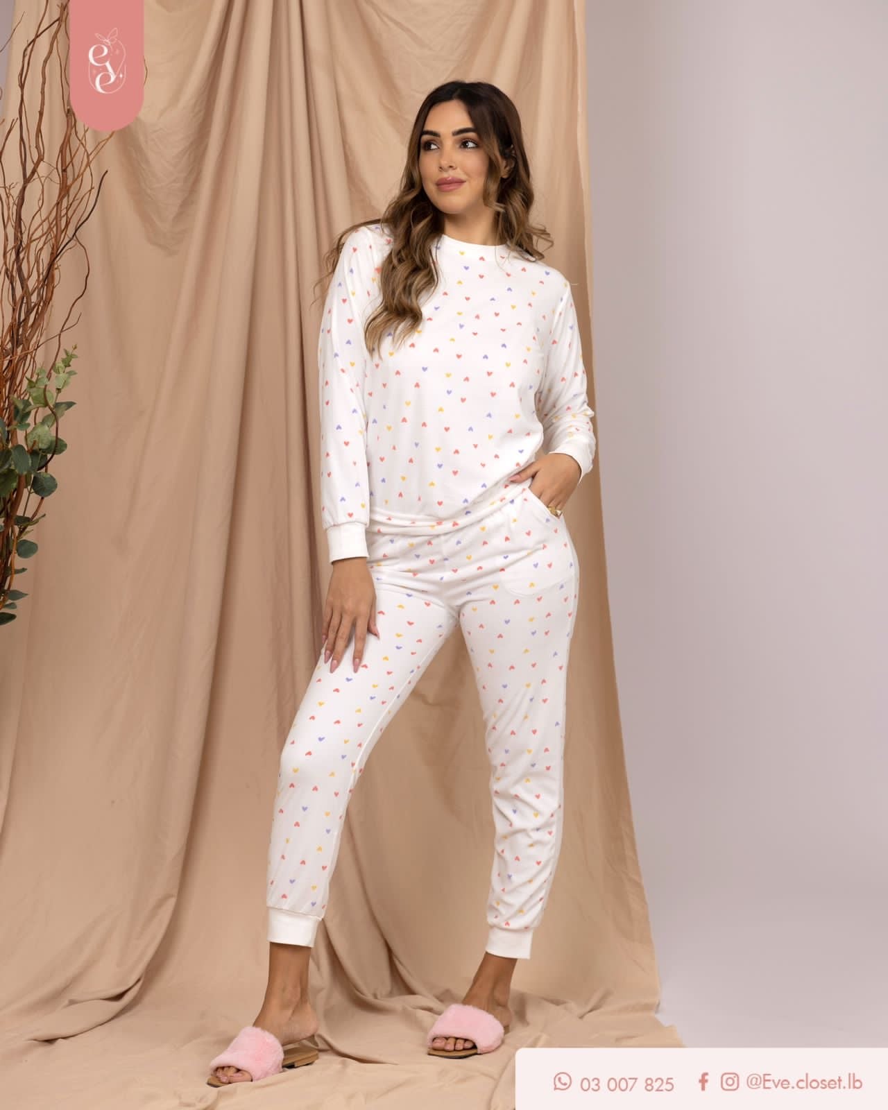 Hearts Polyester Pajama